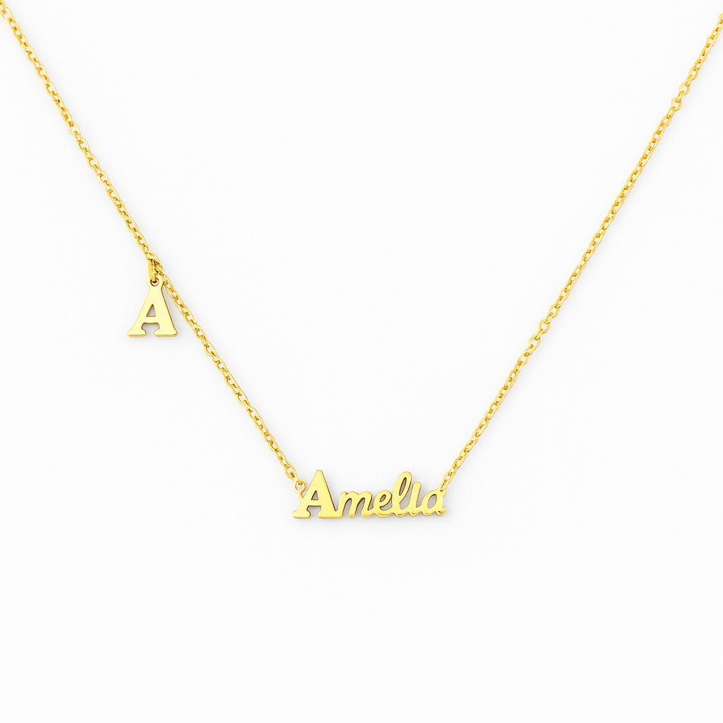 Naszyjnik Name IT [Imiona: Amelia] Złota Celebrytka Stal PVD 316L Prezent dla Niej
