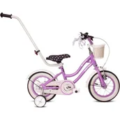 Rowery - Rower dziecięcy SUN BABY Heart bike 12 cali dla dziewczynki Fioletowy - miniaturka - grafika 1