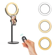 Selfie stick - Stojak / statyw biurkowy Blitzwolf BW-SL4 na telefon, z lampą LED - miniaturka - grafika 1