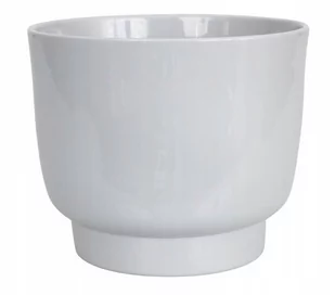 Osłonka ceramiczna na doniczkę jasno grafitowa 20 cm - Donice - miniaturka - grafika 1