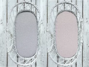 Sleepee, Prześcieradło do gondoli, We Care, Jasny Szary/Róż, 2-pak - Prześcieradła dla dzieci - miniaturka - grafika 1