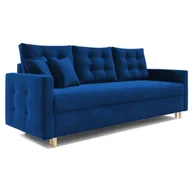 Sofy i kanapy - PETI sofa rozkładana, sofa z funkcją spania i podstawą do spania, sofa rozkładana w kolorze: niebieski, tkanina welurowa - miniaturka - grafika 1