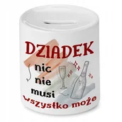 Skarbonki - Skarbonka Dla Dziadka na Urodziny Imieniny Prezent z Nadrukiem ze Zdjęciem + Opakowanie na prezent (wzór 03) - miniaturka - grafika 1