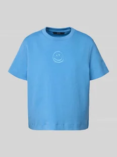 T-shirt o kroju oversized z czystej bawełny model ‘SARA METTE’ - Koszulki i topy damskie - miniaturka - grafika 1