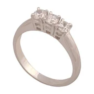 Pierścionki - Pierścionek z białego złota Cyrkonie 585 3 g, R 12 - miniaturka - grafika 1