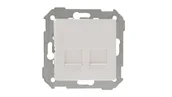Klawisze i ramki - Kontakt Simon 82 Pokrywa gniazda RJ45 2 gniazda z adapterem i żaluzjami Biała 82006-30 - miniaturka - grafika 1