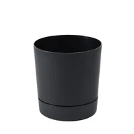 Donice - Donica z podstawką AURA 13,1 x 12,5 cm czarny - miniaturka - grafika 1