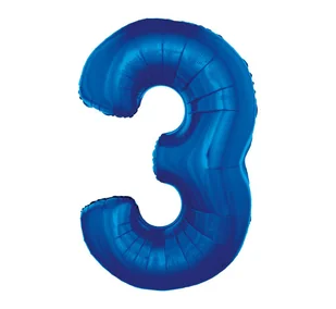 Balon foliowy "3" niebieski 85cm - Balony i akcesoria - miniaturka - grafika 2