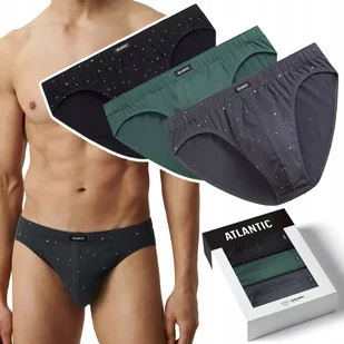 Slipy męskie 3 PARY sportowe 100% BAWEŁNA ATLANTIC 3MP-186 - XL - Majtki męskie - miniaturka - grafika 1