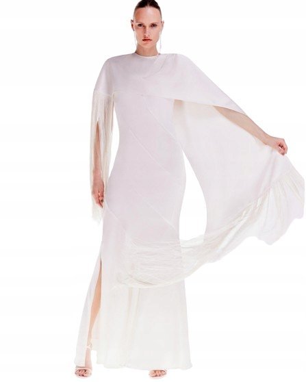 KAREN MILLEN SUKIENKA WIECZOROWA Z FRĘDZLAMI PETITE 38 B1C