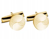 Spinki do mankietów i krawatów - Spinki do mankietów próba 925, okrągłe pozłacane - miniaturka - grafika 1