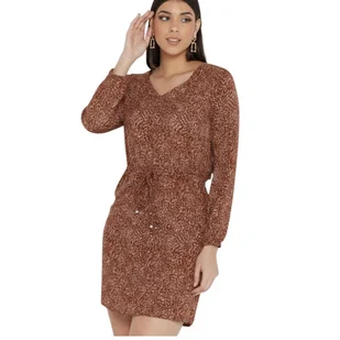 Sukienka damska Only Melanie prosta wiązana ceglasta-L - Sukienki Sukienka damska Only Melanie prosta wiązana ceglasta-L - Sukienki - miniaturka - grafika 1