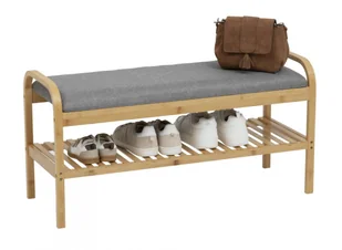 Półka na buty z pufą bambusowa Cosy beż - Szafki na buty - miniaturka - grafika 1