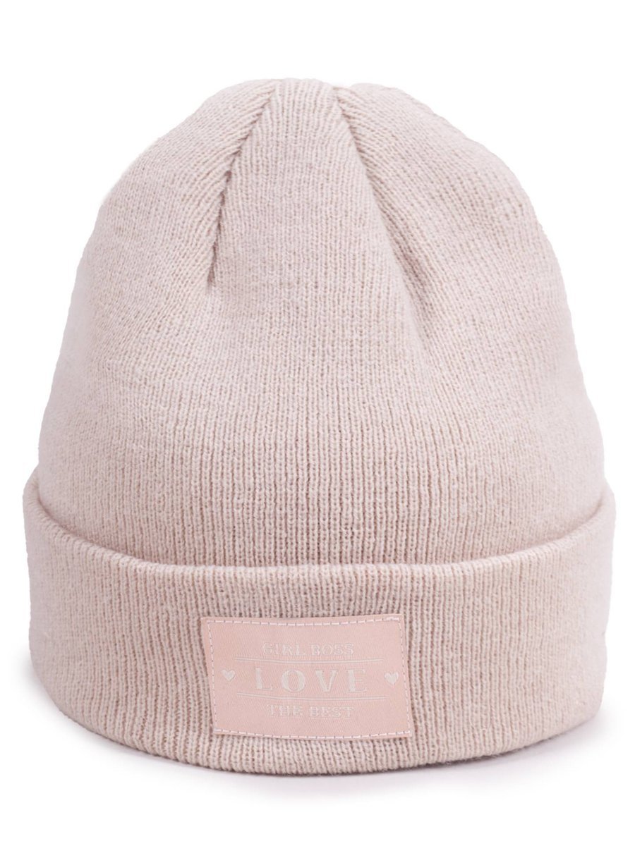 Czapka zimowa damska LOVE beżowa 56-58 YOCLUB