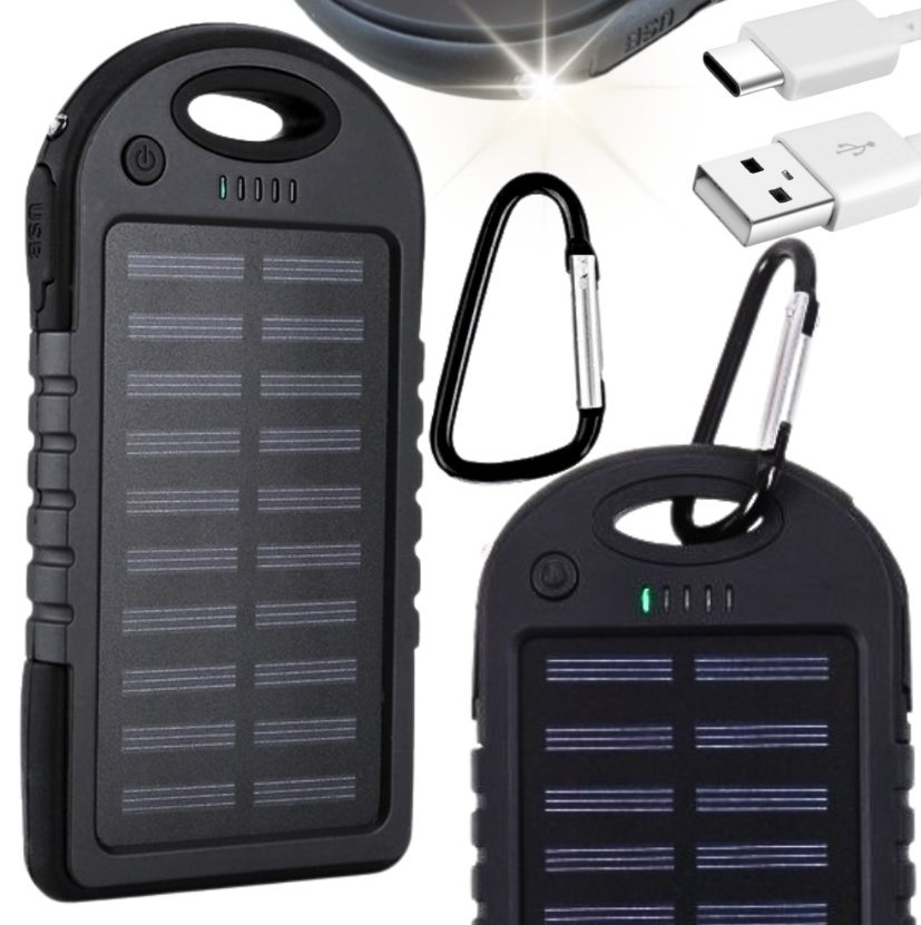 Powerbank Solarny Ładowarka Solarna 4000mAh Latarka Power Bank Pojemny