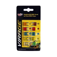 Akcesoria do układu elektrycznego - Zestaw bezpieczników samochodowych płaskich MINI - 10 sztuk Moje Auto VIRAGE - miniaturka - grafika 1