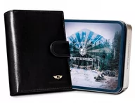 Portfele - Duży, skórzany portfel męski na zatrzask - miniaturka - grafika 1