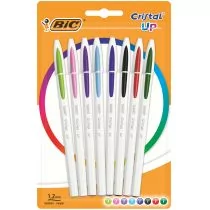BIC 949869 ball point Pen Cristal Up z nasadką do pisania, 0.35 MM, 8 sztuki, 8 kolory sortowane 949869 - Długopisy - miniaturka - grafika 1