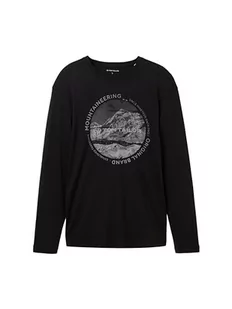 TOM TAILOR Koszulka męska z długim rękawem, 2999 - Black, S - Koszulki męskie - miniaturka - grafika 1