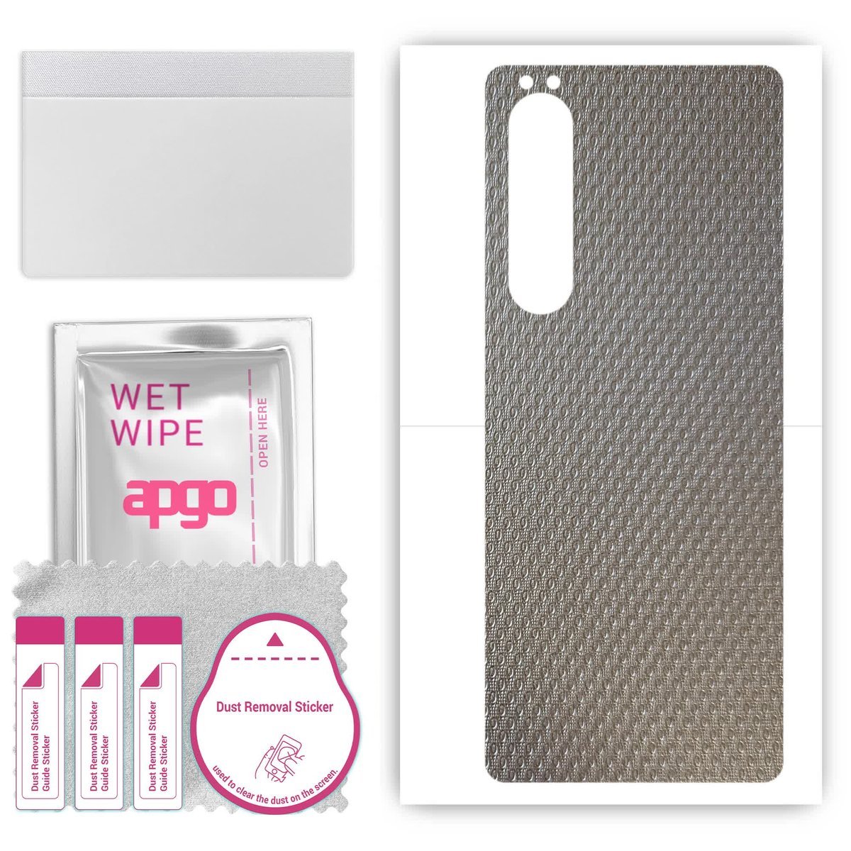 Folia naklejka skórka strukturalna na TYŁ do Sony Xperia 1 III SOG03 - Aluminium krople - apgo SKINS
