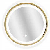 Lustra - LUSTRO LED ŁAZIENKOWE OKRĄGŁE ZŁOTE DUŻE fi 80 CM - miniaturka - grafika 1