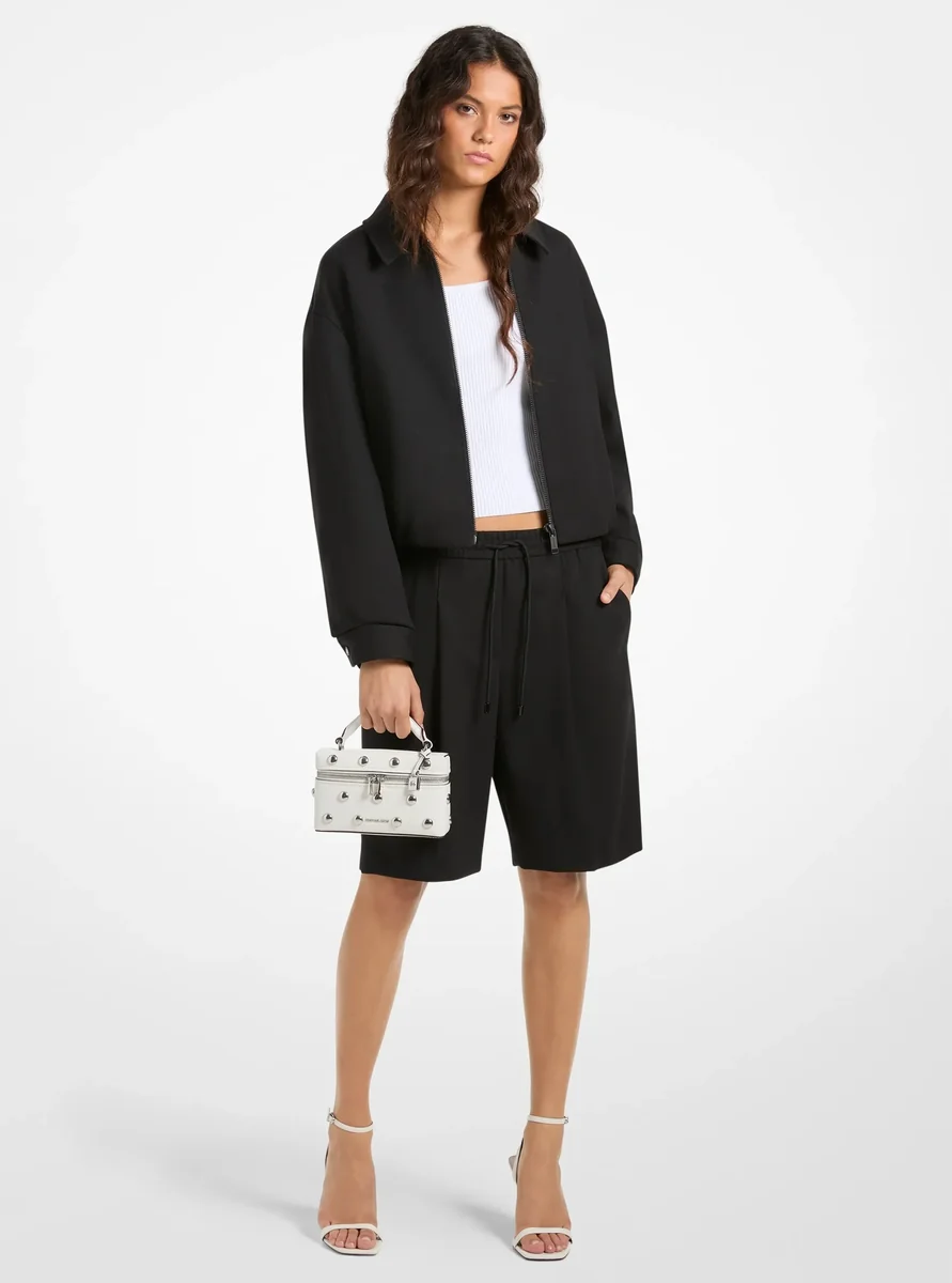 MICHAEL KORS KURTKA DAMSKA BOMBER NA ZAMEK Z POLIESTREM CZARNA M QAA*