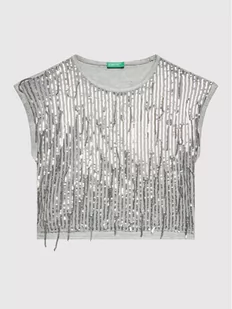 Benetton United Colors Of Bluzka 3KG8C102A Szary Regular Fit - Bluzy dla chłopców - miniaturka - grafika 1