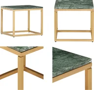 Ławy i stoliki kawowe - vidaXL Stolik kawowy zielony 40×40×35 cm prawdziwy kamień o wyglądzie marmuru - Stolik kawowy - Stoliki kawowe - Stoliki kawowe - Stoliki kawowe - miniaturka - grafika 1