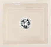 Zlewozmywaki - Zlewozmywak ceramiczny SYSTEMCERAM Mera 42 U Magnolie Korek automatyczny 5301 02 - miniaturka - grafika 1