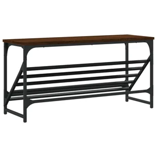 Stojak na buty, brązowy dąb, 90x30x45 cm Lumarko! - Szafki na buty - miniaturka - grafika 7