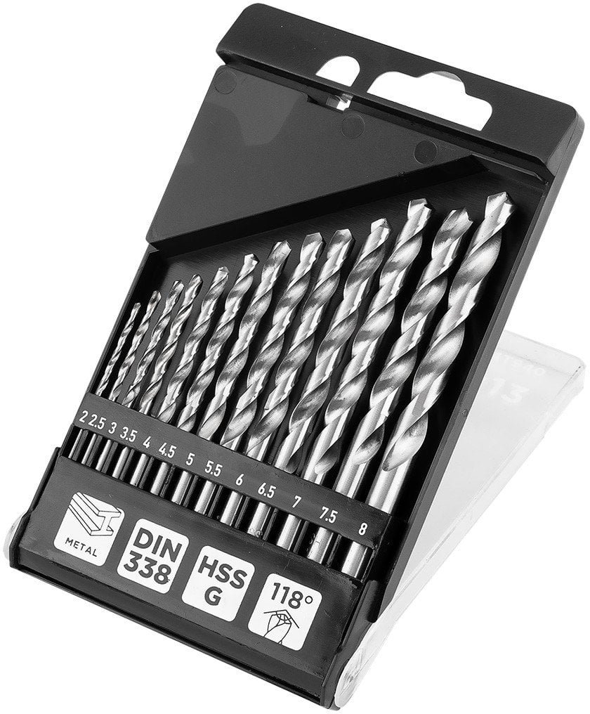 Graphite Wiertła do metalu HSS-G, 2 - 8 mm Zestaw  13 szt.