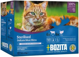 Opakowanie karmy mokrej dla kotów Bozita Bites in Sauce Multibox Wołowina/Indyk 12 szt x 85 g - Mokra karma dla kotów - miniaturka - grafika 1
