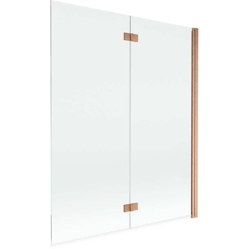 Mexen Mist parawan nawannowy 2-skrzydłowy prawy 140 x 150 cm, transparent, miedź szczotkowana - 8A9-140-002-65-00-P