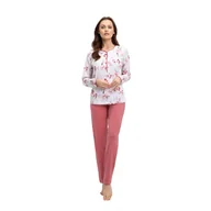 Piżamy damskie - Piżama damska Luna orientalne kwiaty różowa XXL - miniaturka - grafika 1