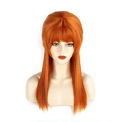 Dodatki do strojów karnawałowych - Damska Peruka w Stylu Vintage Retro Prosta Ruda z Grzywką Obwód 50 cm - miniaturka - grafika 1
