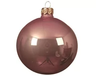 Bombki - Duża bombka szklana połyskowa 15cm klasyczna na choinkę Różowy - miniaturka - grafika 1