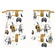 Fartuchy i rękawice kuchenne - Komplet rękawic kuchennych Doggos 19 x 30 cm białe - miniaturka - grafika 1