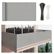 Ogrodzenia - Leziter Zacienienie balkonu, ekran 7 m szary - miniaturka - grafika 1