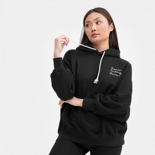 Damska bluza dresowa nierozpinana z kapturem Champion Rochester Hooded Sweatshirt  - czarna - CHAMPION - Bluzy sportowe damskie - miniaturka - grafika 1