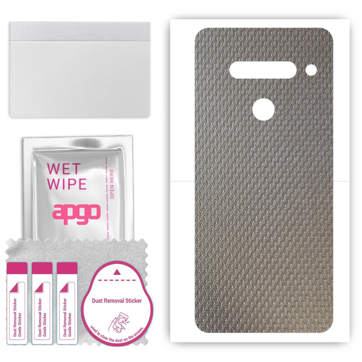 Folia naklejka skórka strukturalna na TYŁ do LG G8 ThinQ - Aluminium krople - apgo SKINS