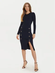Morgan Sukienka dzianinowa 242-RMBLUE Granatowy Slim Fit - Sukienki - miniaturka - grafika 1