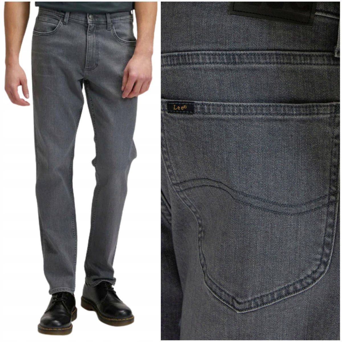 Lee Daren Dark Flame elastyczne proste szare spodnie jeansowe W29 L32
