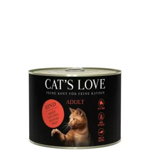 Cats Love Rind Pur - wołowina z olejem z krokosza i mniszkiem lekarskim 200 g - Mokra karma dla kotów - miniaturka - grafika 1