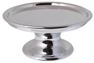 Patera ceramiczna okrągła srebrna duża 21,5x21,5x10 cm - Tace i patery - miniaturka - grafika 1