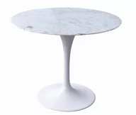 Stoły - King Home Stół TULIP MARBLE 90 biały - blat okrągły marmurowy, metal GT-09M.FI90 - miniaturka - grafika 1