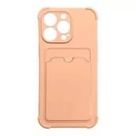 Etui i futerały do telefonów - Card Armor Case etui pokrowiec do iPhone 11 Pro Max portfel na kartę silikonowe pancerne etui Air Bag różowy - miniaturka - grafika 1
