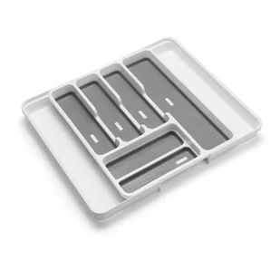Biały/szary plastikowy organizer na sztućce do szuflady 58,5 x 41,5 cm – Addis - Akcesoria do sztućców - miniaturka - grafika 1