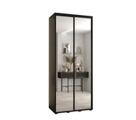 Szafy - Szafa przesuwna wysoka Davos 2 120 gł. 60 czarny + czarny + czarny - miniaturka - grafika 1