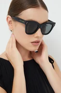 Okulary przeciwsłoneczne - Gucci okulary przeciwsłoneczne damskie kolor czarny - miniaturka - grafika 1