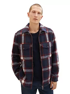 TOM TAILOR Kurtka męska, 32571 – granatowa (Navy Red White Check), XL - Kurtki męskie - miniaturka - grafika 1